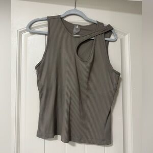 Elegant Taupe Sleeveless Tank Top